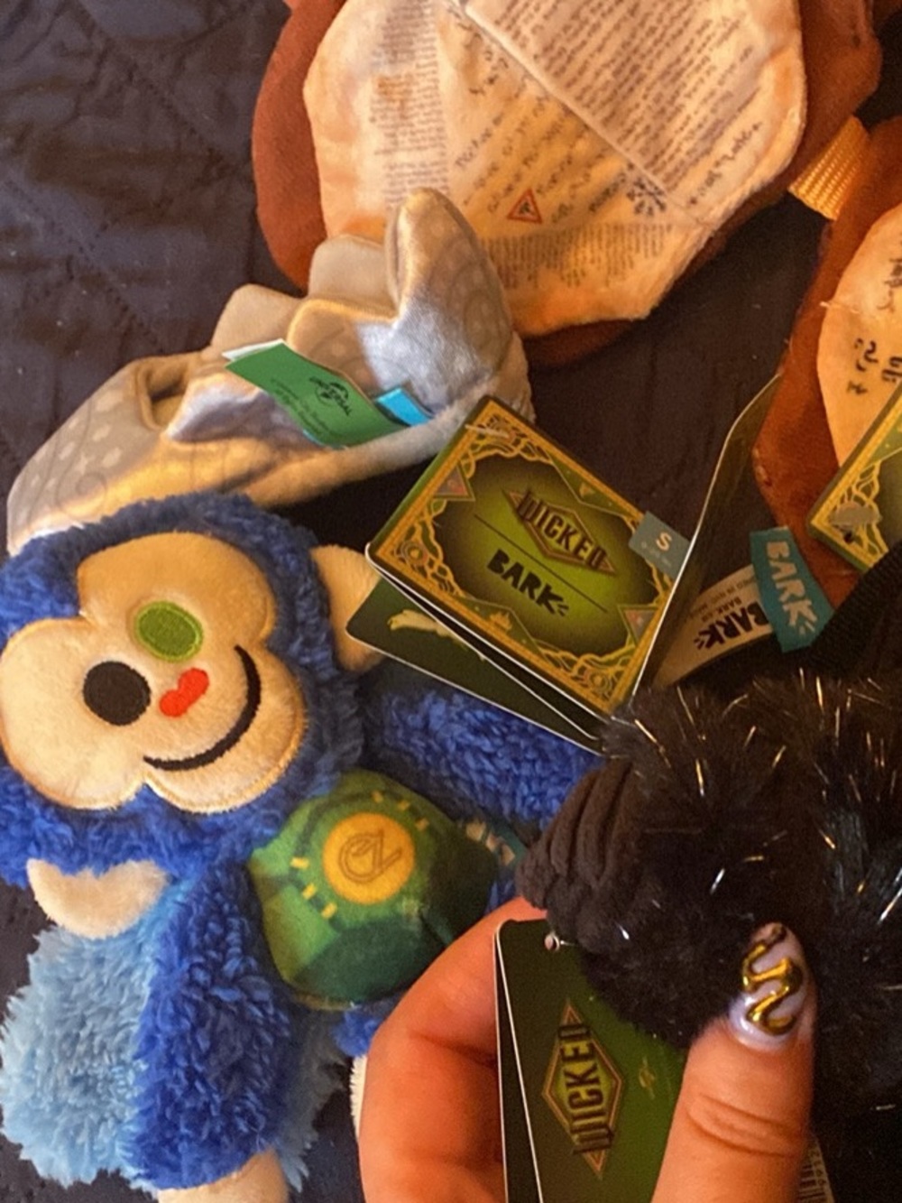 BARK Wicked Blue Plush Monkey Dog Toy with Squeaker